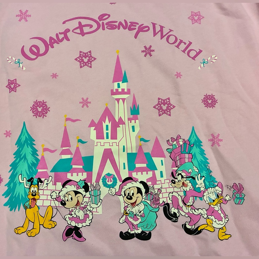 Disney Parks Walt Disney World Pink Christmas Sweatshirt - Picture 4 of 7